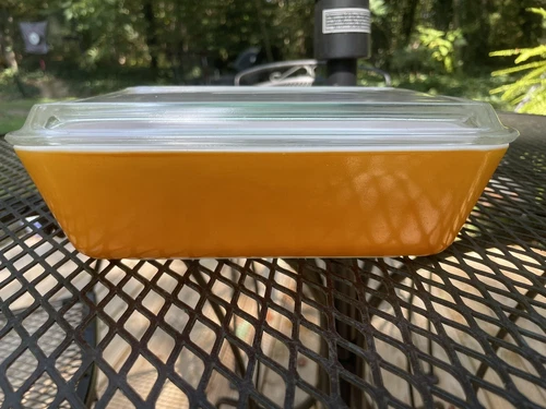 VTG Pyrex Orange 503 1.5 QT Refrigerator Dish & Ribbed Lid 503-C Glass Fridgie