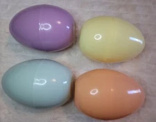Large Fillable Plastic Easter Eggs Pastel Colors Empty Lot Of 4