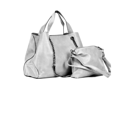 BORSA DONNA ELEGANTE CAPIENTE SACCO HOBO CATENA SPALLA MANO TRACOLLA PELLE - Foto 15 di 34