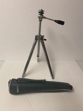Vintage 3' Extendable Sunset Tripod Stainless Steel Chrome With Case