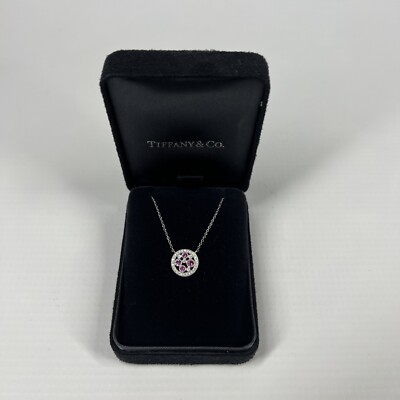 Tiffany Platinum Diamond And Pink Sapphire Cobblestone