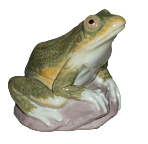 LLADRO #6702 OBSERVATEUR DE LA NATURE EN BOITE CRAPAUD GRENOUILLE VERT PRINTEMPS RARE - Photo 1/6