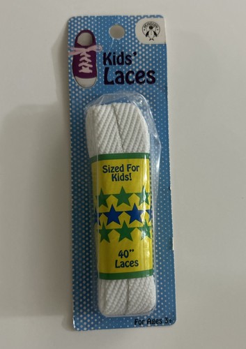 Penguin Kids Athletic Laces White 40” new in package For Ages 3+ / 6 Eyelets