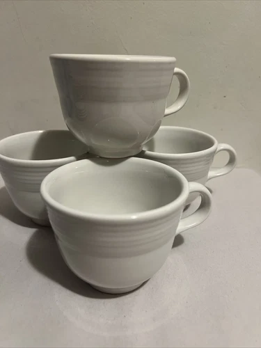 Fiestaware Fiesta Homer Laughlin White Small Coffee Mugs Set Of 4 Tea Cups HLC
