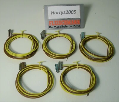 (HGB5) FLEISCHMANN H0 Profigleis 5 Paar Stromeinspeisungen Gelb/Braun mit 6434