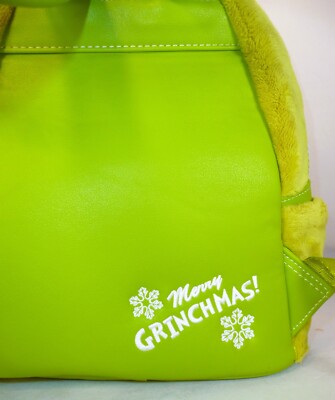 Loungefly Grinch Santa Hat Christmas Cosplay Plush Backpack  display picture 2