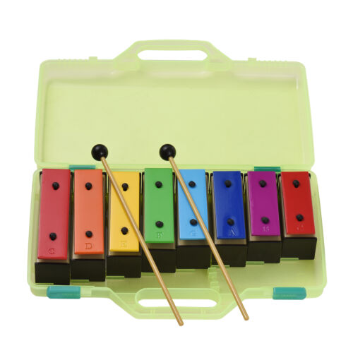 8-note Xylophone Colorful Glockenspiel Removable  Color Metal Plates B2I3 - Picture 1 of 9