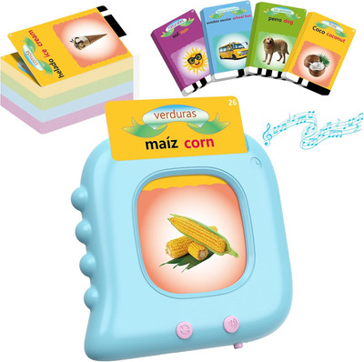 Spanish Flash Cards for Kids Toddlers 1-3, Bilingual Buddy Talking Flash Cards, 