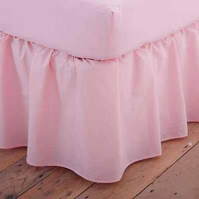 Pink Charlotte Thomas Poetry Plain Dyed Bed Linen Platform Valance Sheet Double Size 