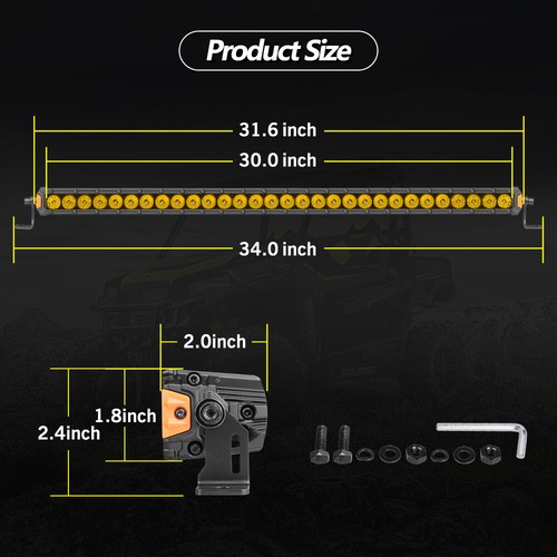 34" / 16" Single Row LED Light Bar Spot Flood Offroad Driving Truck 4WD SUV ATV - Picture 14 of 24