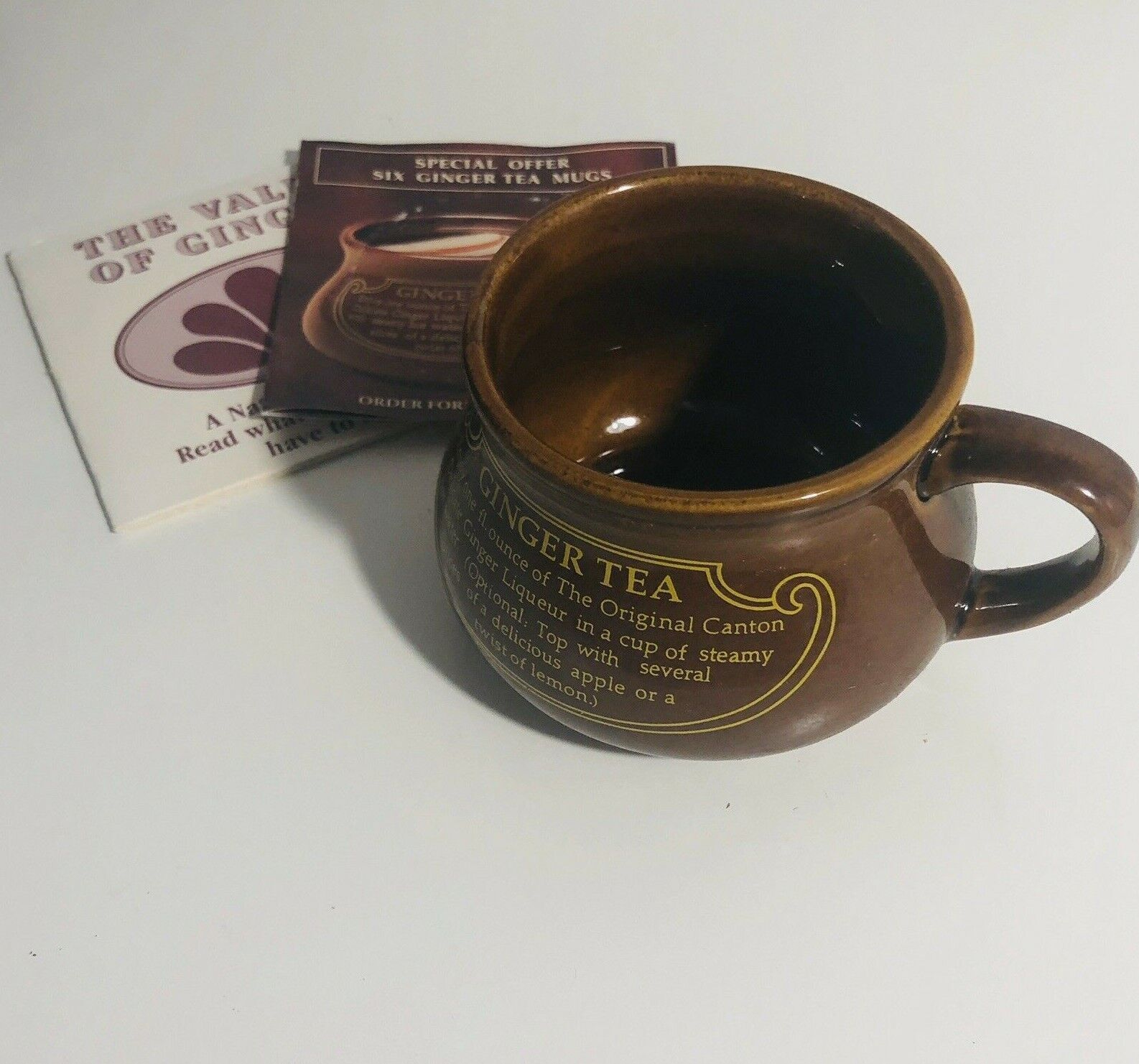 Rare Vintage Retro Canton Ginger Liqueur Mug with Ginger Tea Recipe - Boxed