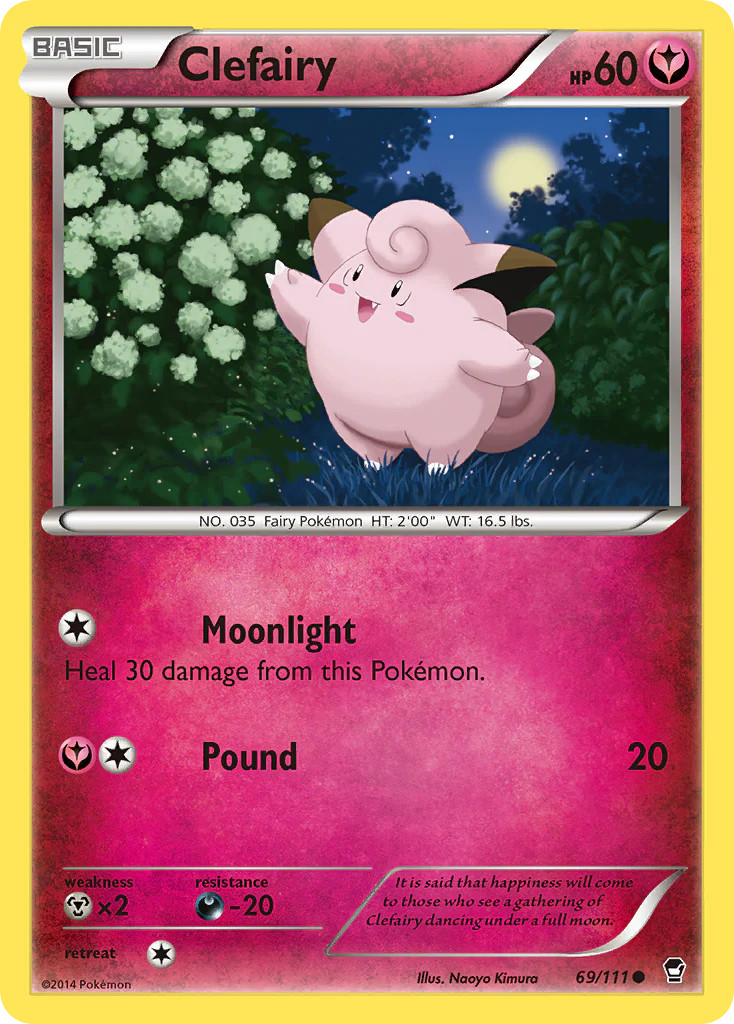 Pokemon TCG Clefairy (69/111) [XY: Furious Fists] Lightly Played Reverse Holofoi