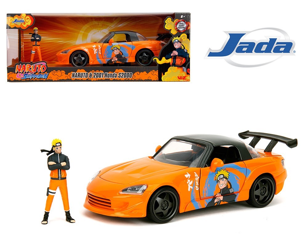Jada 1:24 Hollywood Rides Naruto & 2001 Honda S2000 Diecast Model