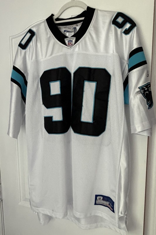 Julius Peppers #90 HOF Defensive End Embroidered Carolina Panthers Jersey 2XL