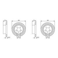 2X Bosch Bremsscheiben Ø280Mm Vorne Passend FüR Jeep Cherokee Wrangler | 0 986 4