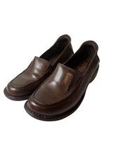 Clarks Womens Brown Leather Loafers Size 6M Round-Toe Slip-On Comfort Casual