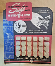 Littelfuse Nite-T-Lite Vintage Store Display Board w/ Plug-In Night Lights Whole