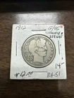 1912 Barber Half Dollar, 90% Silver, Nice, Low Mintage! 🔥