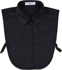 Men's Business Fake Collar Pure Cotton Dickey Collar Solid Color Black