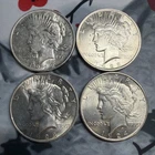 1922 P, 2-23 P, 24 P Silver DOLLARS! 4 Coins! AU/UNC Peace DOLLARS. Nice Set