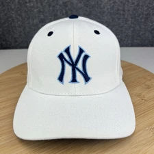 Vintage New York Yankees Hat Cap Strapback Twins Enterprise White Wool Blend