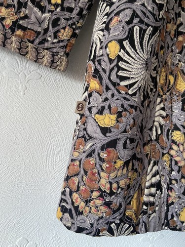 The Shop India Quilted Longer Jacket Indian Block Print Floral Size M UK 12 14 - Picture 9 of 10