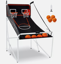 Foldable Indoor Double Shot Basketball Arcade Game 2 Player 4 Balls