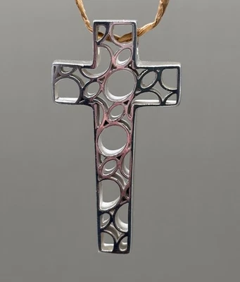 Vintage 925 Silver Cross Pendant Large chunky, Large, Statement - Image 1 of 4