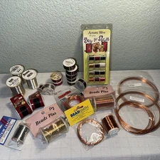Craft Jewelry Wire Darice Rio Grande Beadsmith Used New Copper Colors BIG LOT