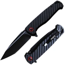 ElitEdge Linerlock Folding Knife 3.75" 8Cr13MoV Steel Blade Carbon Fiber Handle