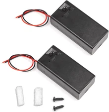 (Pack of 2 9V Battery Holder, 9 Volt Battery Holder with Switch, 9V Battery Case