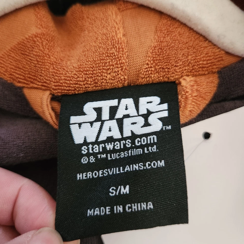 Star Wars Bata Héroes Villanos Para Hombre Talla Pequeña Naranja Marrón Terry Paño NUEVO Foto 4 de 4