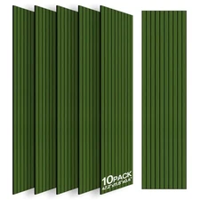 Large Acoustic Panels 48"x12"x0.4" 10 Acoustic Panels with Felt 10 Pack Green