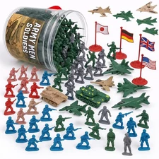 Liberty Imports Army Men Toy Soldiers Playset Bucket – WWII Action Figures wi...