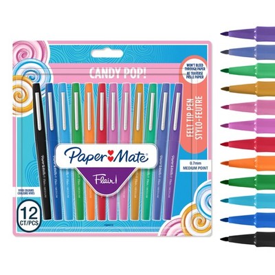 Paper Mate Flair Felt Tip Pens, Medium Point (0.7mm), Assorted Candy POP Colours