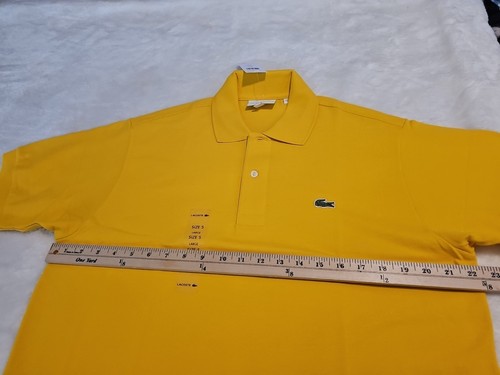 NWT Lacoste Men's Short Sleeve Mini Pique Classic Fit Croc Polo Shirt L Yellow - Picture 8 of 10