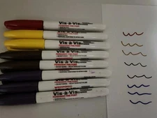 Sanford Vis-a-Vis Permanent Fine Point Sharpie Marker Transparency Lot USA Gold