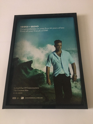 ROBBIE WILLIAMS-2010 A4 framed original advert