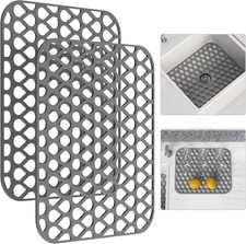 2Pack-13.58"x 11.6" -Silicone Sink Mat, Non-Slip Folding Grid for Bottom