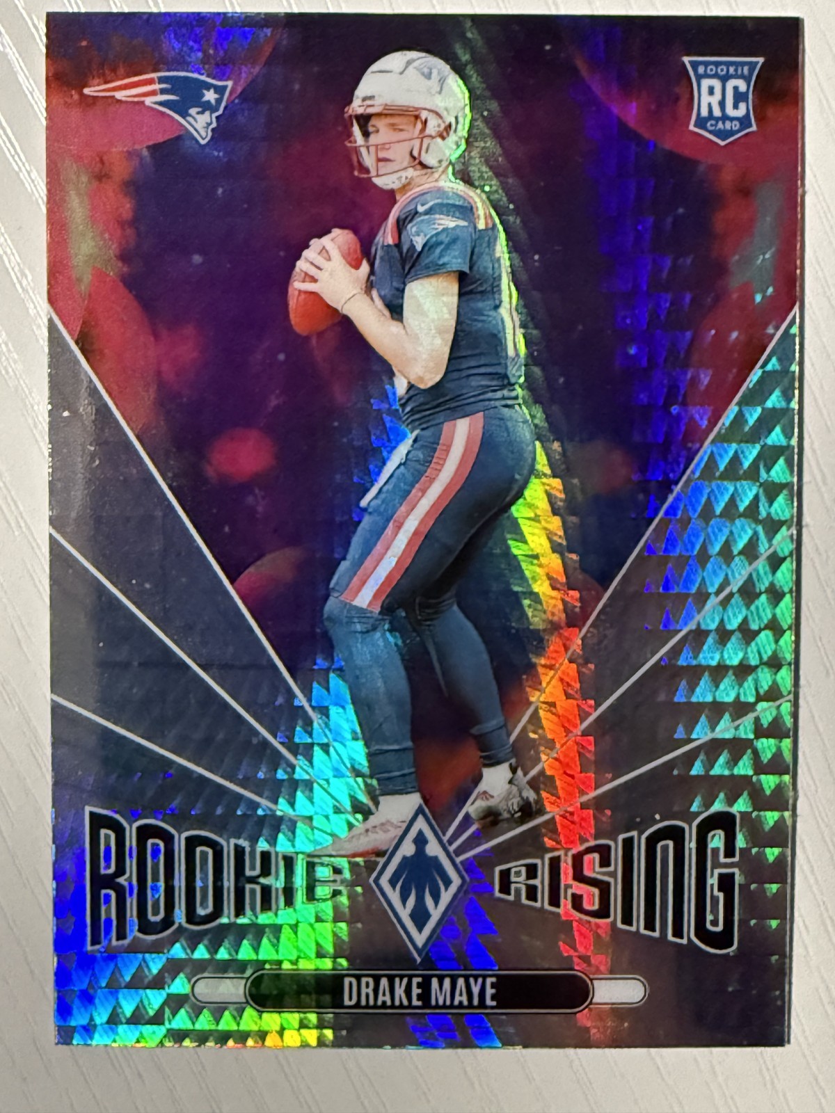 Drake Maye 2024 Panini Phoenix Rookie Rising Hyper Prizm New England Patriots