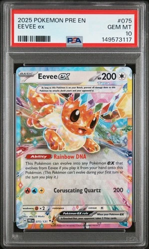 2025 POKEMON PRE EN-PRISMATIC EVOLUTIONS #075 EEVEE EX PSA 10
