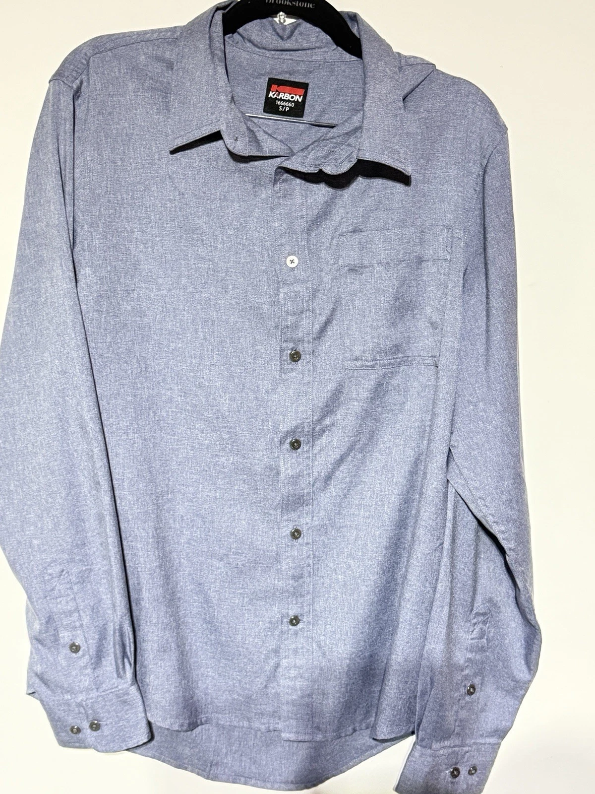 Karbon Men’s Performance Button Shirt Blue S Outdoor Hiking Style
