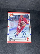 Joel Otto 1990-91 Score #128 Calgary Flames Auto Autographed Signed NHL Card