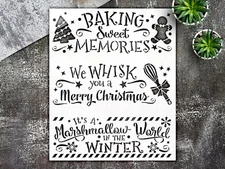 Christmas Kitchen Theme 3 Piece Reusable Stencil Set - StencilAir