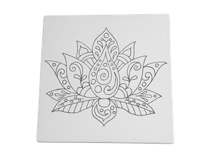 Zen Lotus Tile Ready To Paint Unpainted You Paint Ceramic Bisque Ebay
