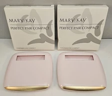 LOT of 2 - Mary Kay Perfect Pair Compact #7996 Pink w/ Mirror - New Old Stock