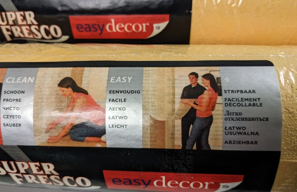 Papel pintado súper fresco 2 rollos textura estuco amarillo, 225 cuadrados Ft. Graham & Brown Foto 3 de 4