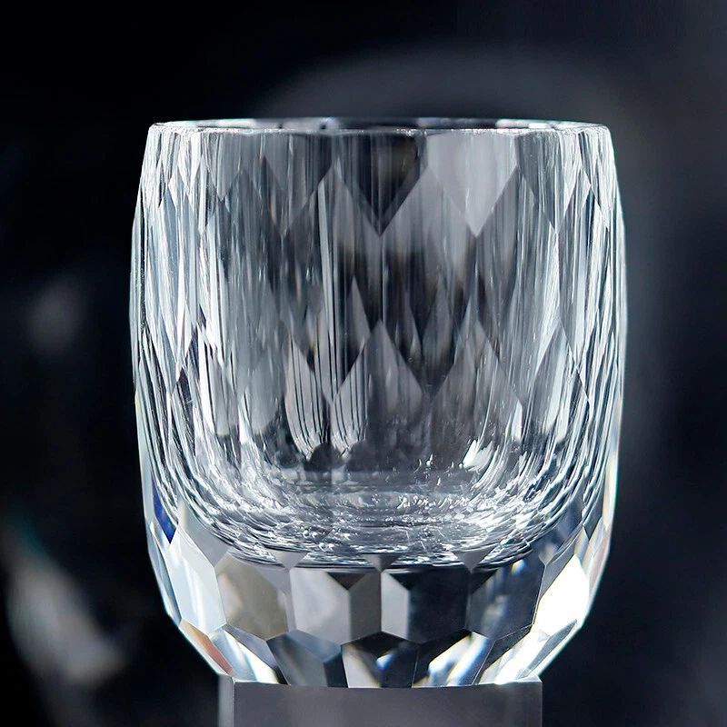 水晶玻璃岩石威士忌玻璃杯老式玻璃切割透明钻石 8 盎司 — 第 3/4 张图片