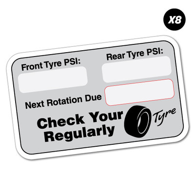 8X Tyre Tire Next Rotation Service Due Sticker Decal Oil Next Due #6847EN