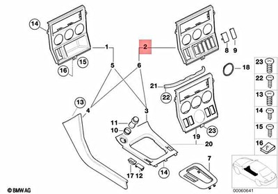 OEM BMW Z3 96-99 Center Console Trim Panel Bezel Cover Woodgrain 